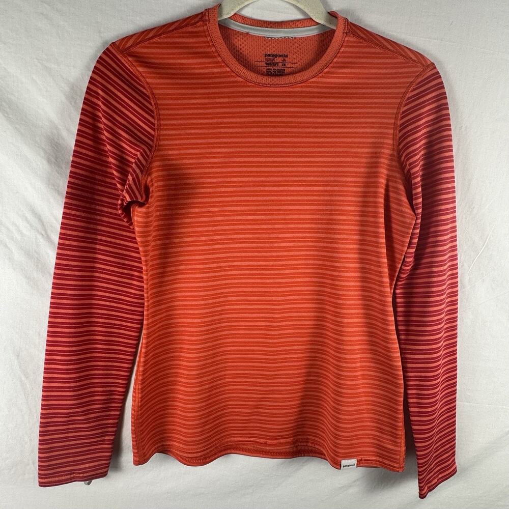Patagonia Shirt Capilene 3 Midweight Crew Womens XS Polartec Orange/Red